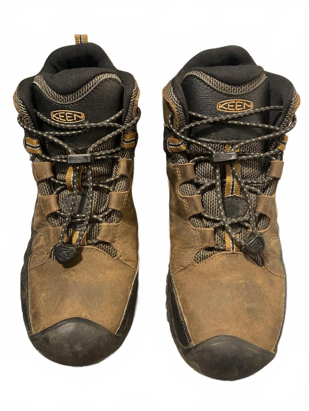 KEEN Hiking Boots Quick Lace System Boys Size 5 Brown Black